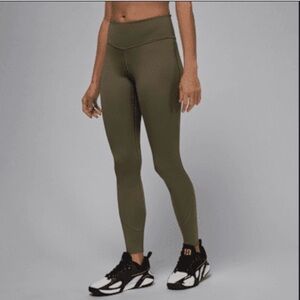 nike air jordan sport women's olive green leggings tight fit Size Large